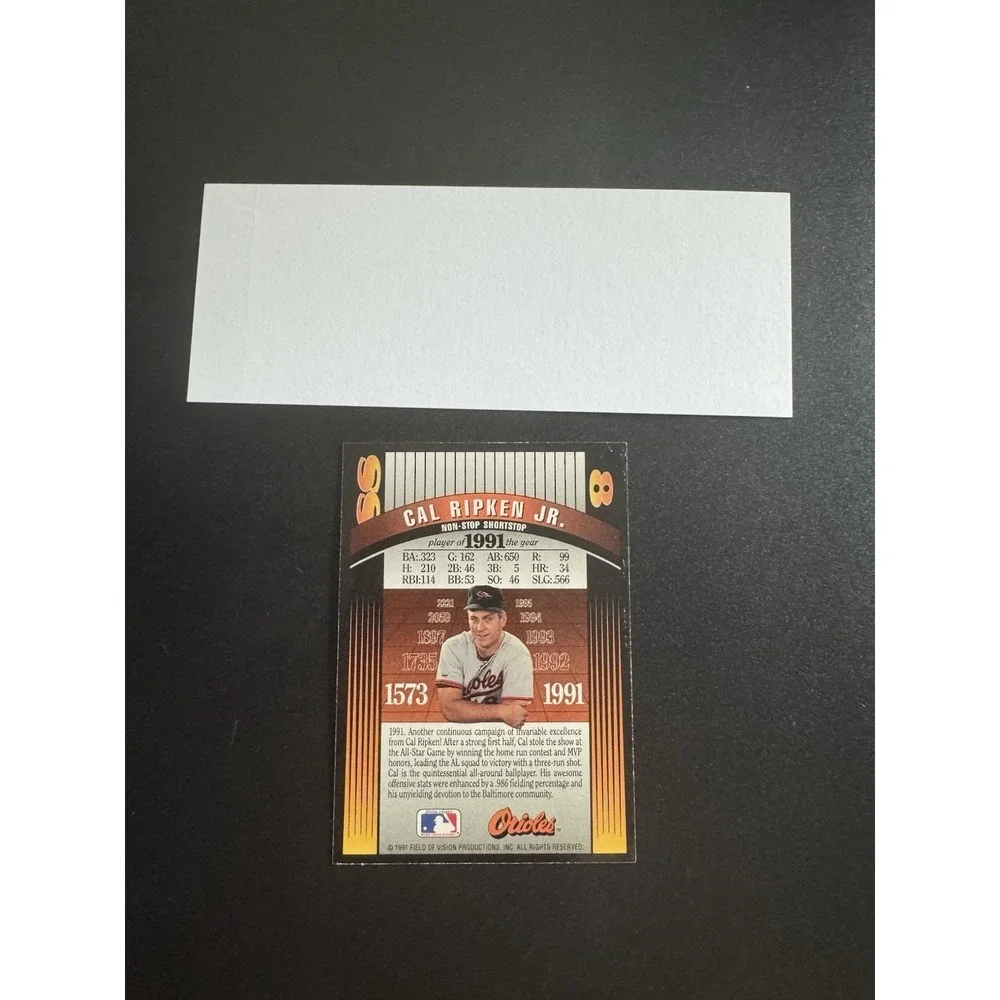 1991 Field of Vision Silver Star Cal Ripken Jr AuthenTicket #077127 Hologram Crd